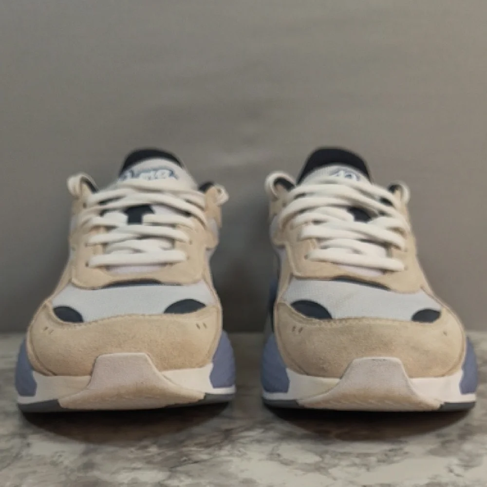 Puma Women's RS-X Reinvent Flagship Sneakers, White/Tan/Blue, Size 11